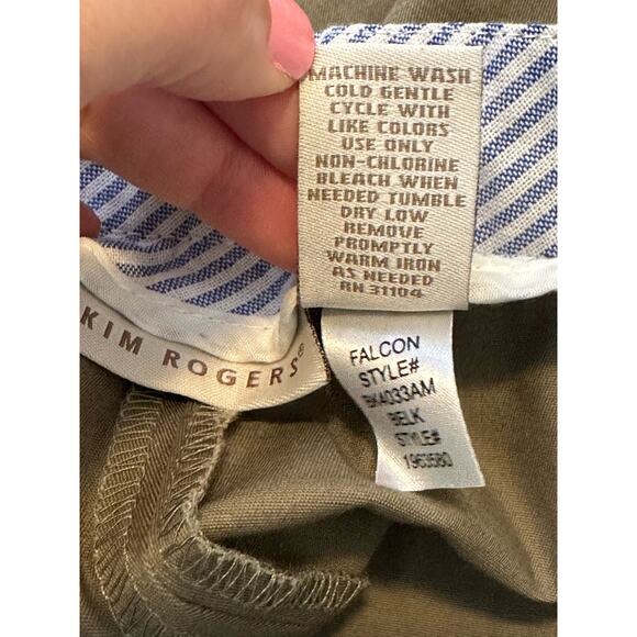 Kim Rogers khaki flat front midi shorts size 14 - Picture 4 of 11